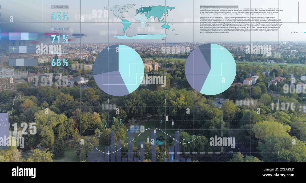Image du traitement des données sur le paysage avec le chantier de construction Banque D'Images