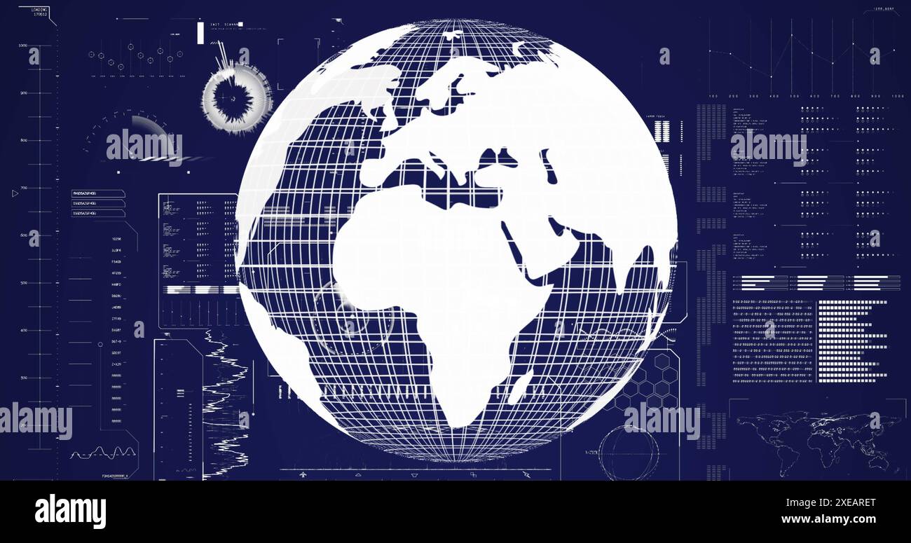 Image du globe sur le traitement des données Banque D'Images