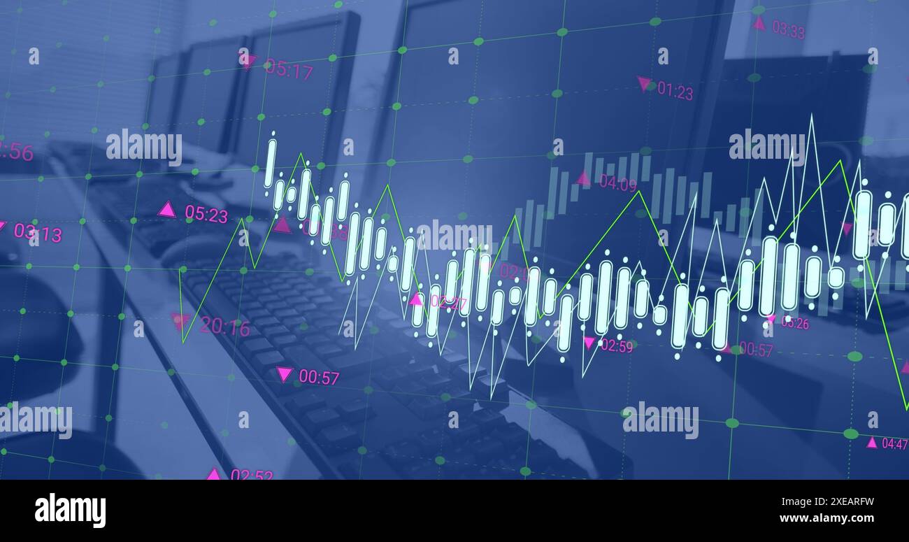 Image du traitement des données et des icônes multimédia sur la route Banque D'Images