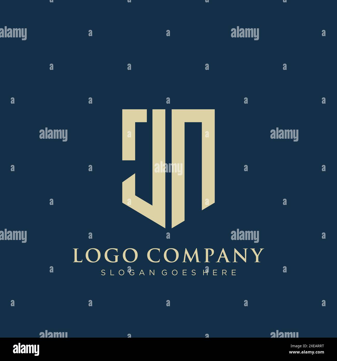 Logo de type bouclier JN. Illustration de Vecteur