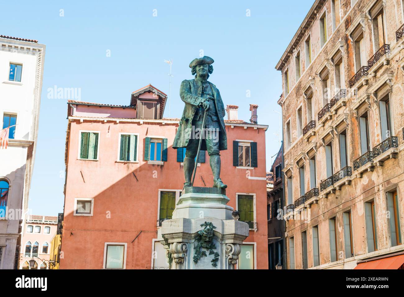 Monument de Carlo Goldoni à Venise Banque D'Images