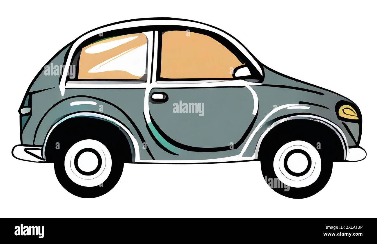 Icône de voiture, illustration plate, dessin sur fond blanc. Banque D'Images