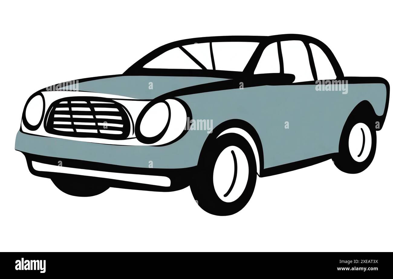 Icône de voiture, illustration plate, dessin isolé sur fond blanc. Banque D'Images