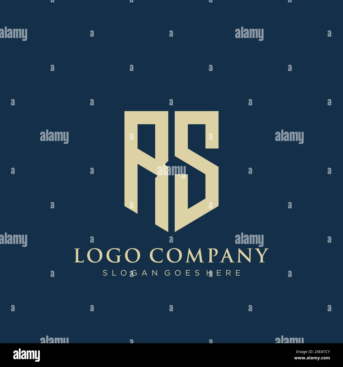 Logo de type bouclier RS. Illustration de Vecteur