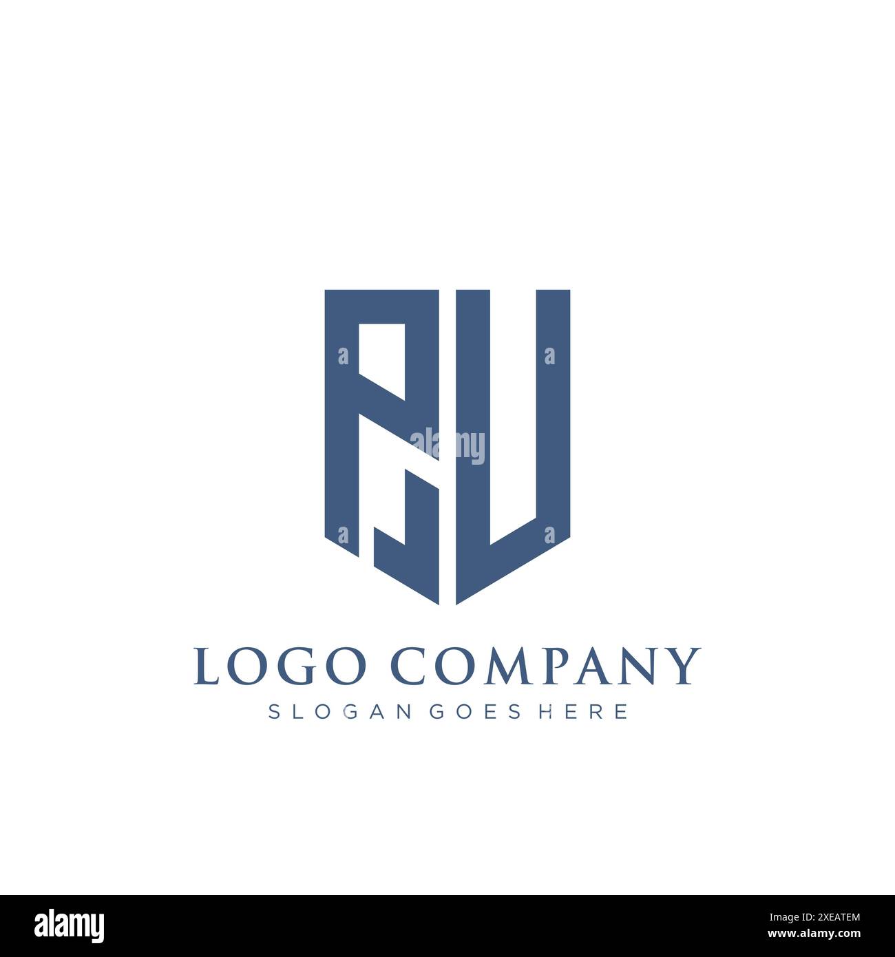 Logo de type bouclier pu. Illustration de Vecteur