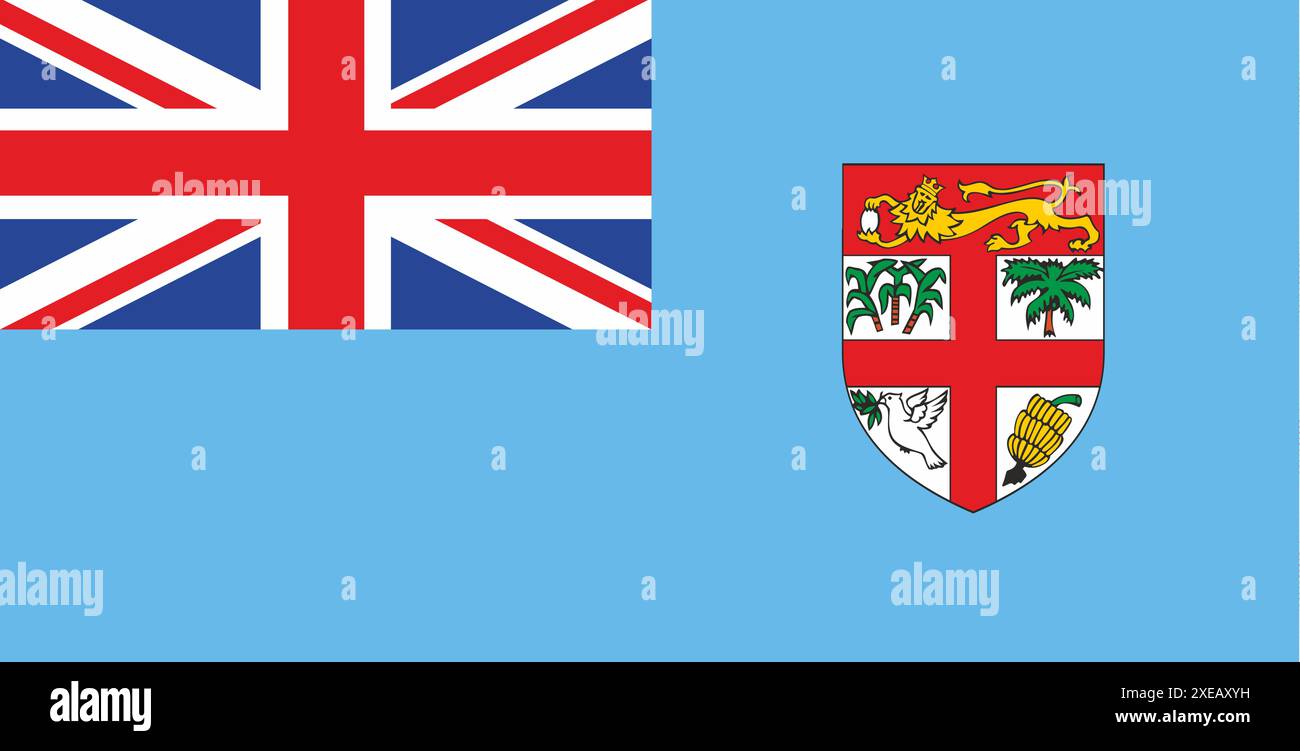 Drapeau de Fidji. Drapeau fidjien. Symbole national. Pays en Océanie. République des Fidji. symbo du pays insulaire Banque D'Images
