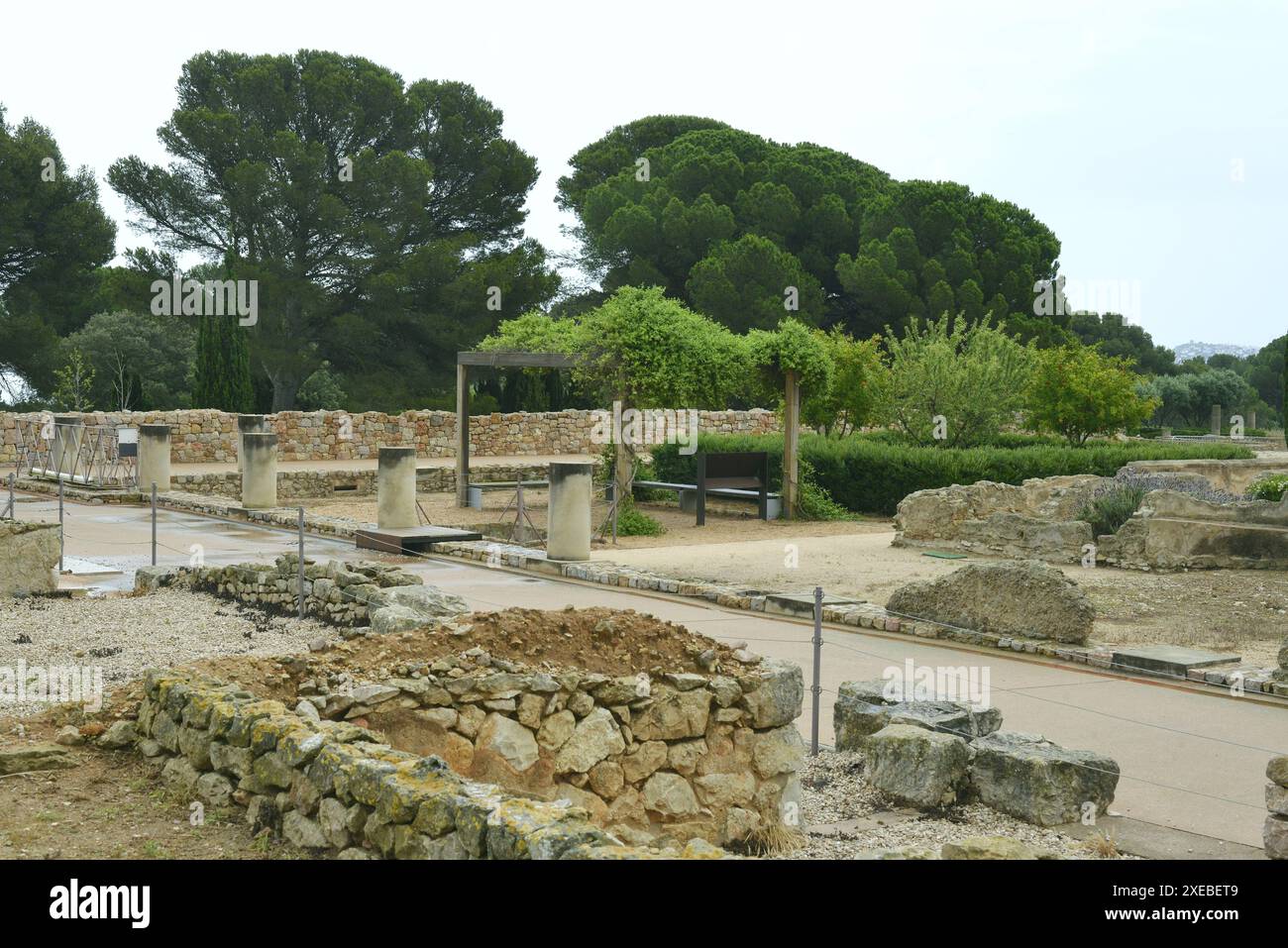 Ville romaine dans la zone archéologique de ​​Ampurias à l'Escala dans la région de l'Alt Empordá, Catalogne, Espagne Banque D'Images