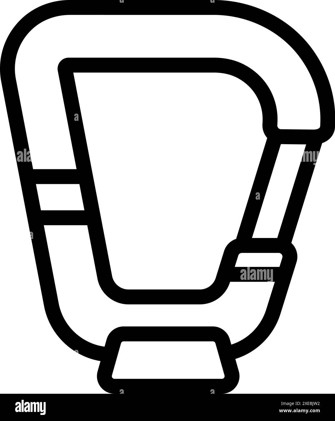 Cette icône de mousqueton simple représente la sûreté et la sécurité pendant l'escalade et les aventures en plein air Illustration de Vecteur