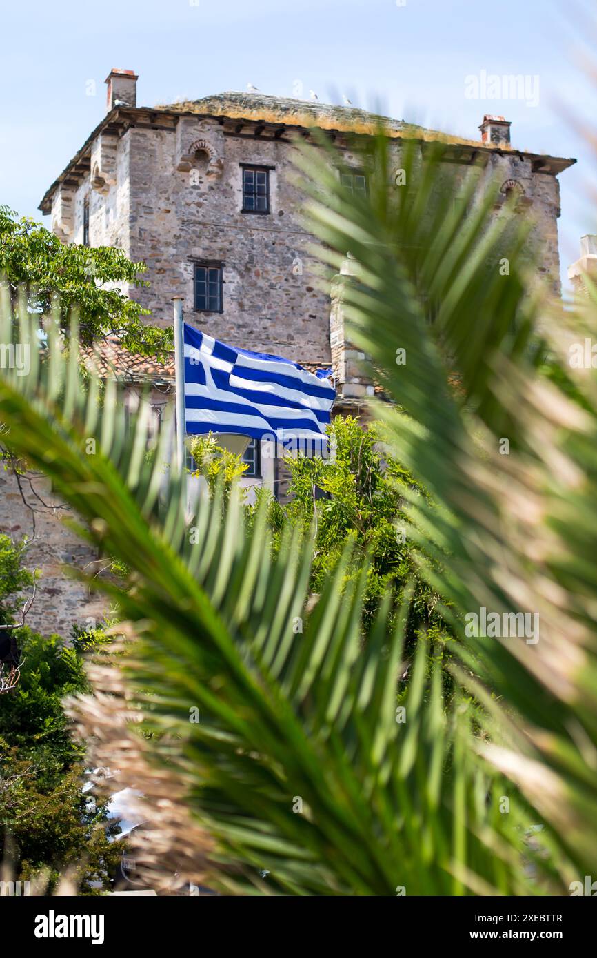 Tour Ouranoupolis sur Athos, Grèce Banque D'Images