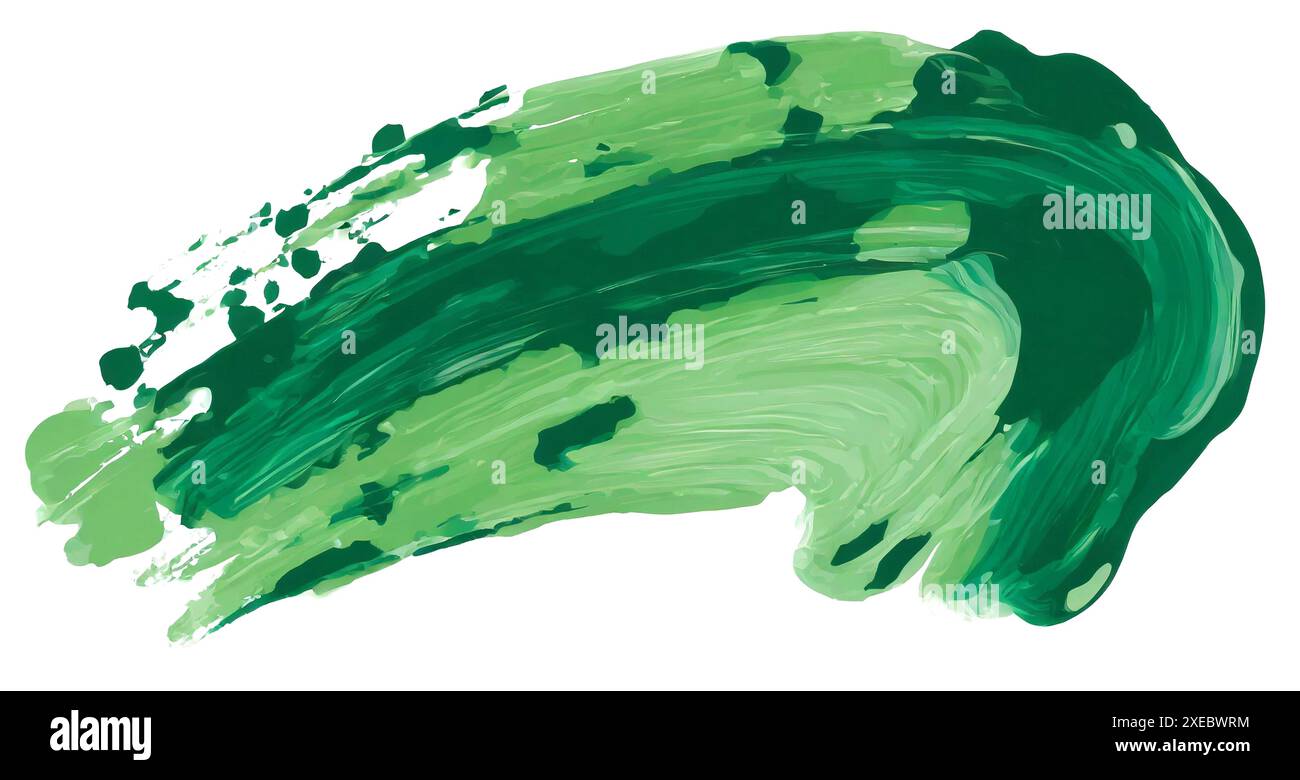 Aquarelle verte coups de pinceau peint fond. Papier texturé. Banque D'Images
