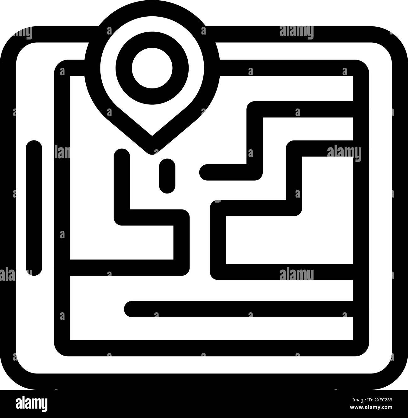 L'épingle de localisation marque une position spécifique sur une carte numérique, indiquant un point d'intérêt pour la navigation Illustration de Vecteur