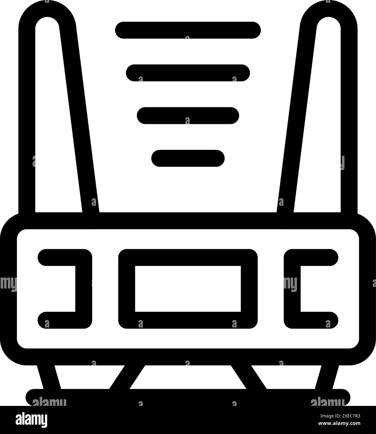 Icône simple d'un train arrivant au quai de la gare Illustration de Vecteur