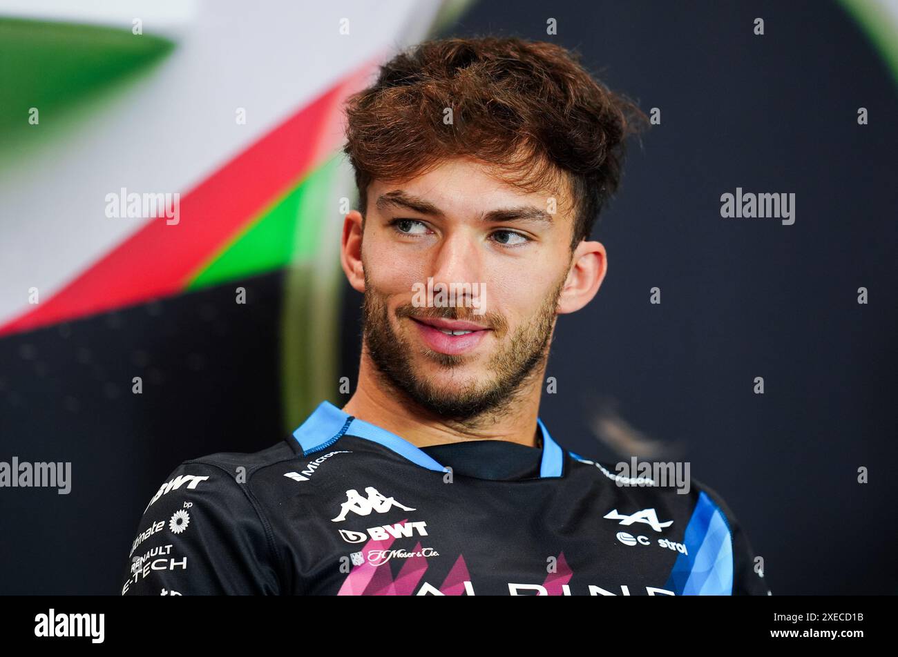 Photo du dossier datée du 16-05-2024 de Pierre Gasly d'Alpine qui est excité par Alpine future après avoir signé un nouveau contrat pluriannuel. Date d'émission : jeudi 27 juin 2024. Banque D'Images