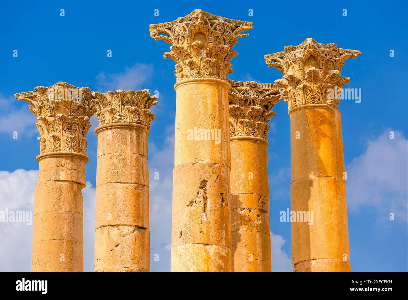 Jerash, Jourdain Temple d'Artémis colonnes Banque D'Images