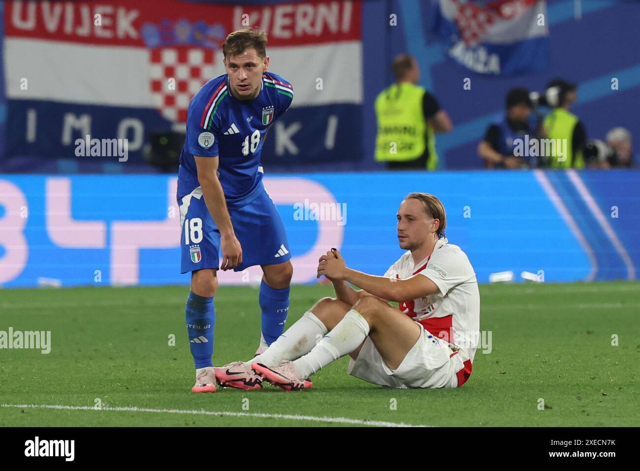 Leipzig, Allemagne 24.06.2024 : lors de la troisième journée de l'UEFA EURO 2024, phase de groupes B match de football entre la Croatie et l'Italie au stade de Leipzig. Banque D'Images