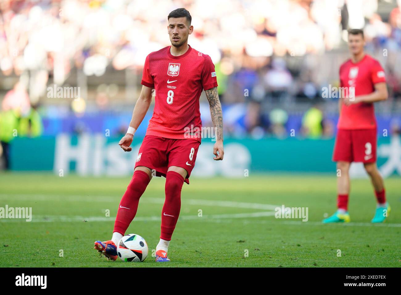 Dortmund, Allemagne. 25 juin 2024. Le Polonais Jakub Moder lors du match de l'UEFA Euro 2024 entre la France et la Pologne, Groupe d, date 3, a joué au stade BVB le 25 juin 2024 à Dortmund, Allemagne. (Photo de Sergio Ruiz/PRESSINPHOTO) crédit : AGENCE SPORTIVE PRESSINPHOTO/Alamy Live News Banque D'Images