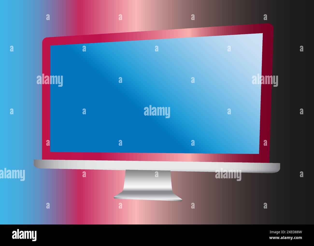 TV écran plat lcd 4K ou oled, téléviseur plasma réaliste avec support. Illustration de Vecteur