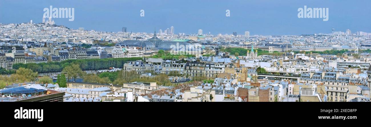 Paris Panorama de Montmartre à la Tour Eiffel Banque D'Images