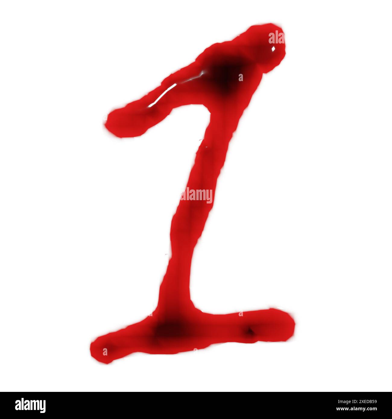 Isolé sur rendu 3d blanc de nombres liquides de vin rouge sang Banque D'Images