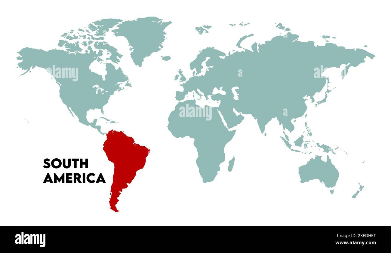 Carte de l'Amérique du Sud, image de carte du monde, isolé sur fond blanc, Info-graphique, Terre plate, globe, icône de carte du monde. Voyagez dans le monde entier Illustration de Vecteur