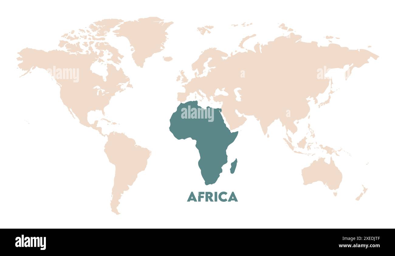 Carte de l'Afrique, image de carte du monde, isolé sur fond blanc, Info-graphique, Terre plate, globe, icône de carte du monde. Voyagez dans le monde entier Illustration de Vecteur
