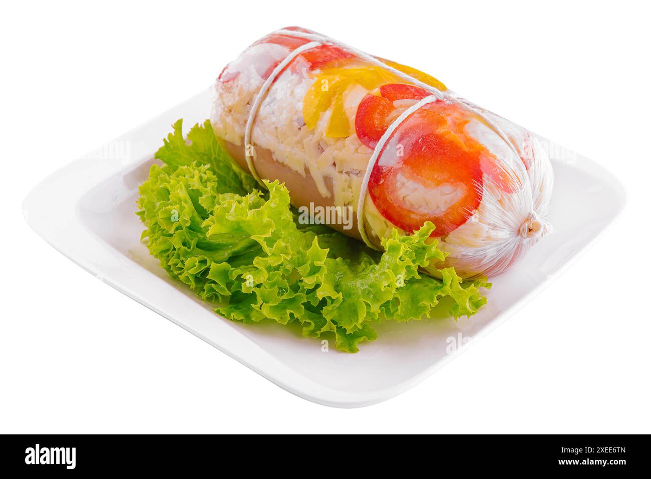 Gelée de viande ou brasure sur plaque blanche Banque D'Images