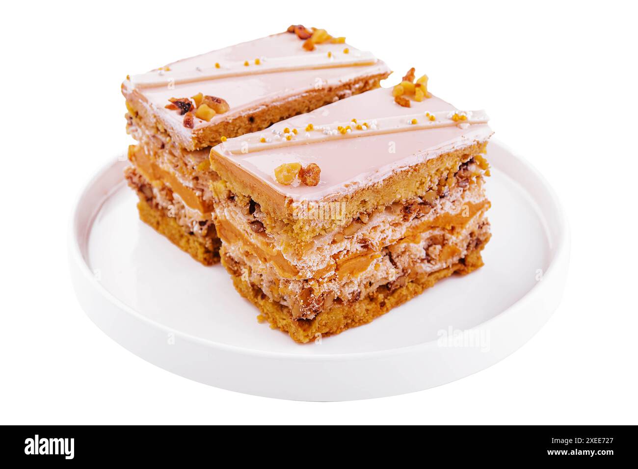 Gâteau aux carottes avec fromage à la crème et noix Banque D'Images