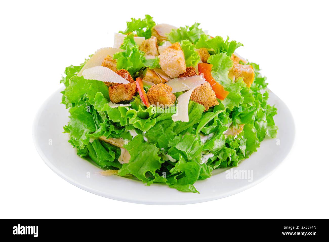 Assiette de savoureuse salade César végétalienne Banque D'Images