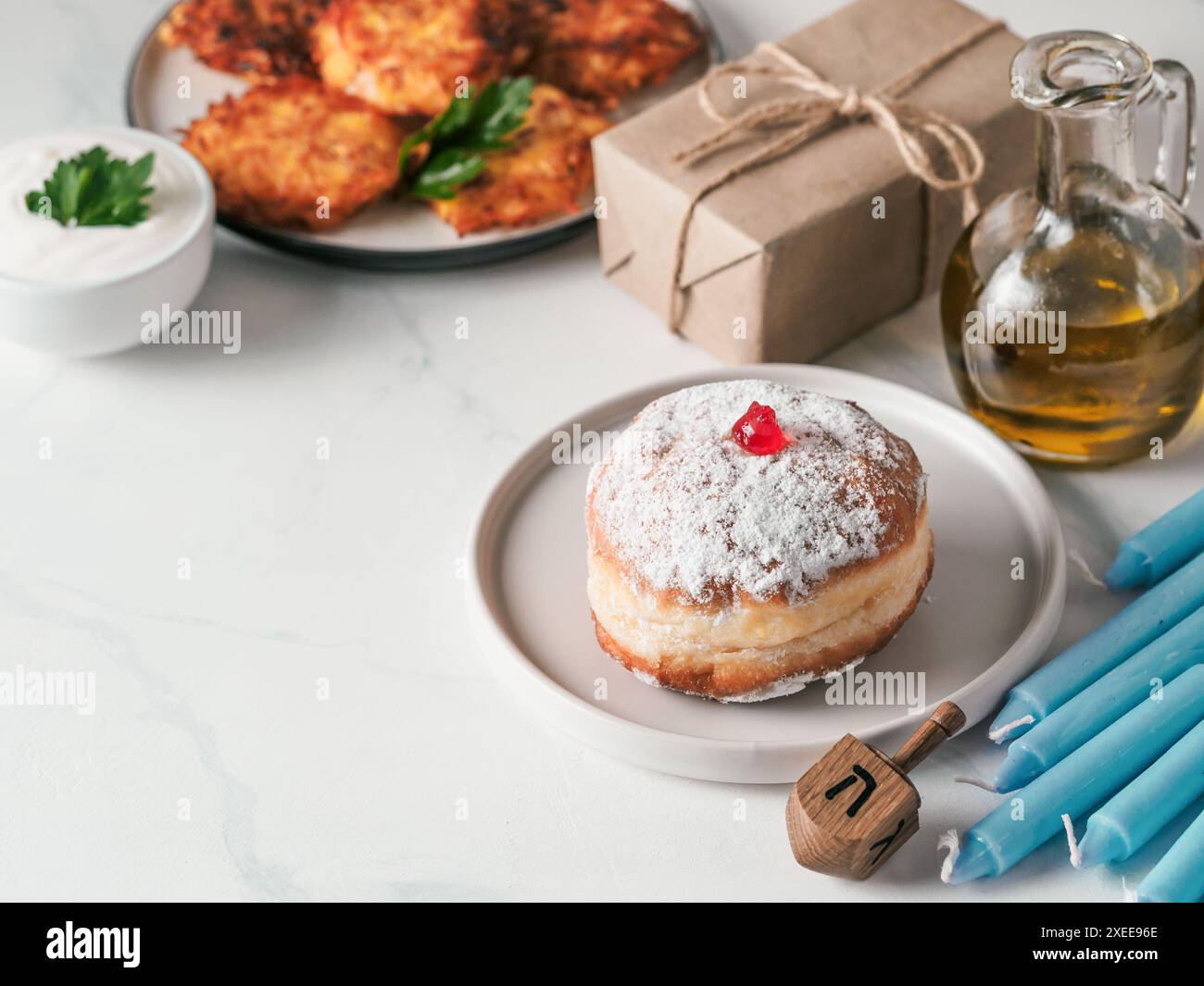 Fête juive Hanukkah concept fond Banque D'Images