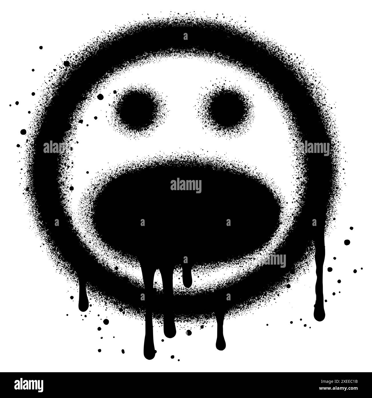 Shocked emoticon Banque d'images noir et blanc - Alamy