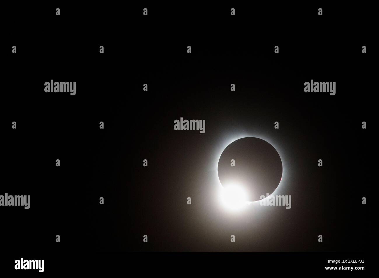 Diamond Ring, total Solar Eclipse, vu de Dublin, Ohio, 8 avril, 2024 Banque D'Images