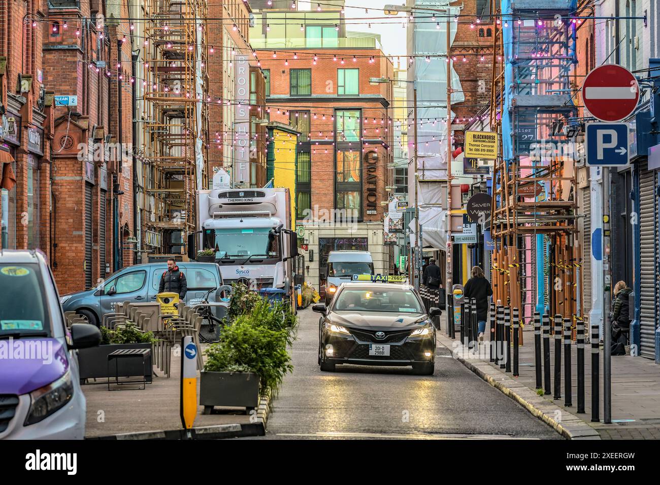 Matin à Drury Street. Centre-ville de Dublin. Irlande. Banque D'Images