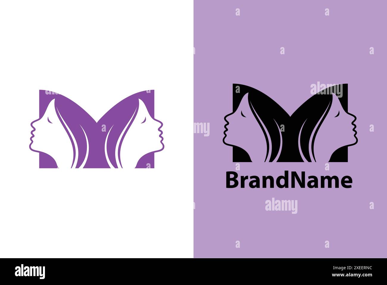 Illustration de logo de soins de beauté avec concept de conception de lettre M. Convient pour les logos de salon de beauté ou de cosmétiques. Illustration de Vecteur