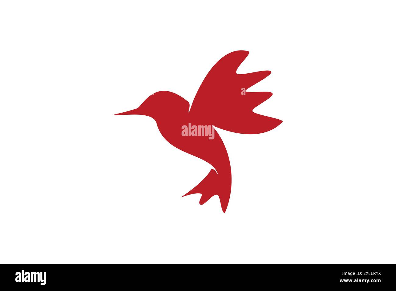 Conception de logo vecteur colibris rouge. Motif colibri rouge. Logo colibri abstrait. Conception d'illustration d'un colibri volant en silhouette. Illustration de Vecteur