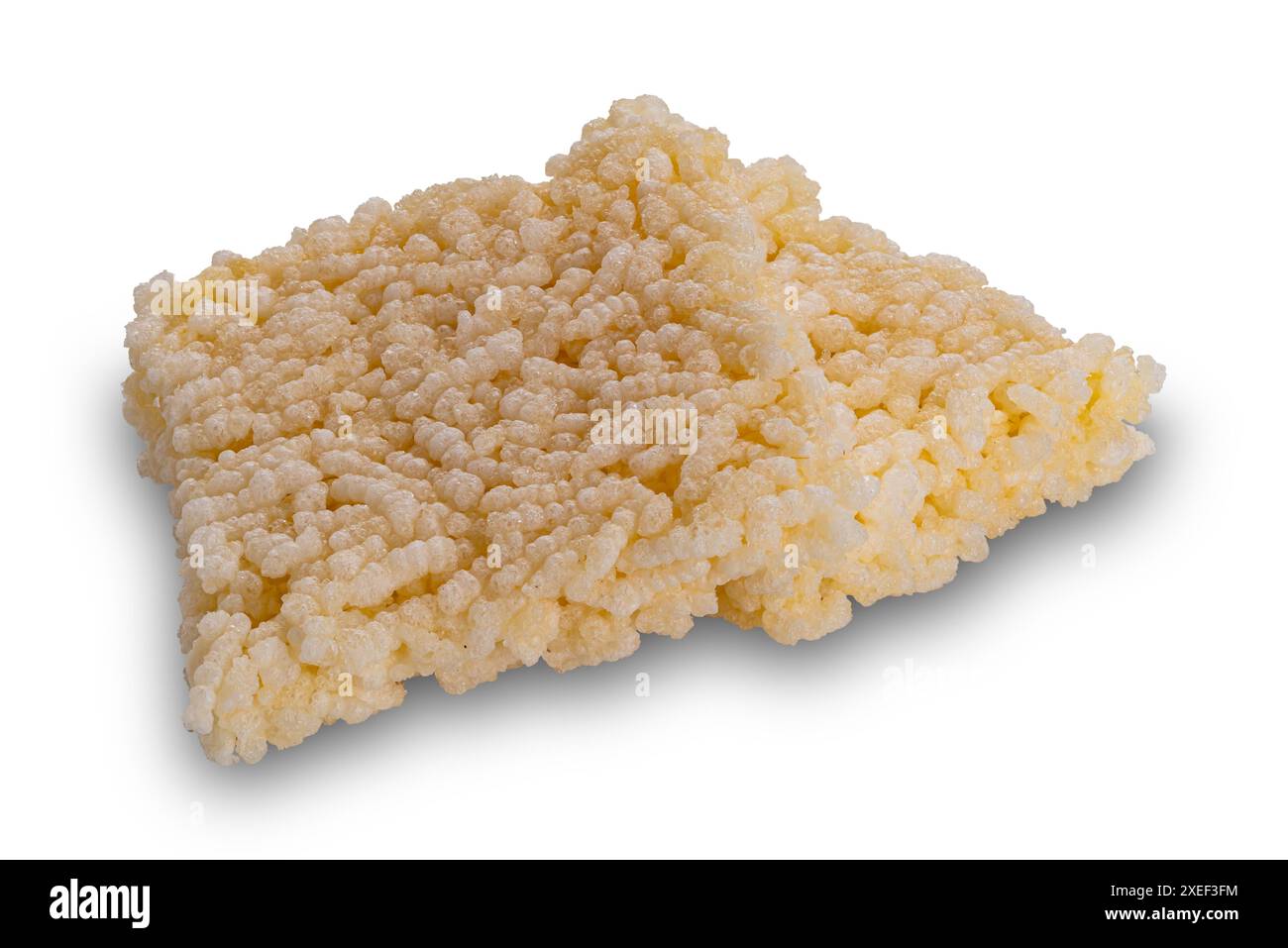 Vue en haut angle pile de craquelins de riz carrés croustillants faits maison. Banque D'Images