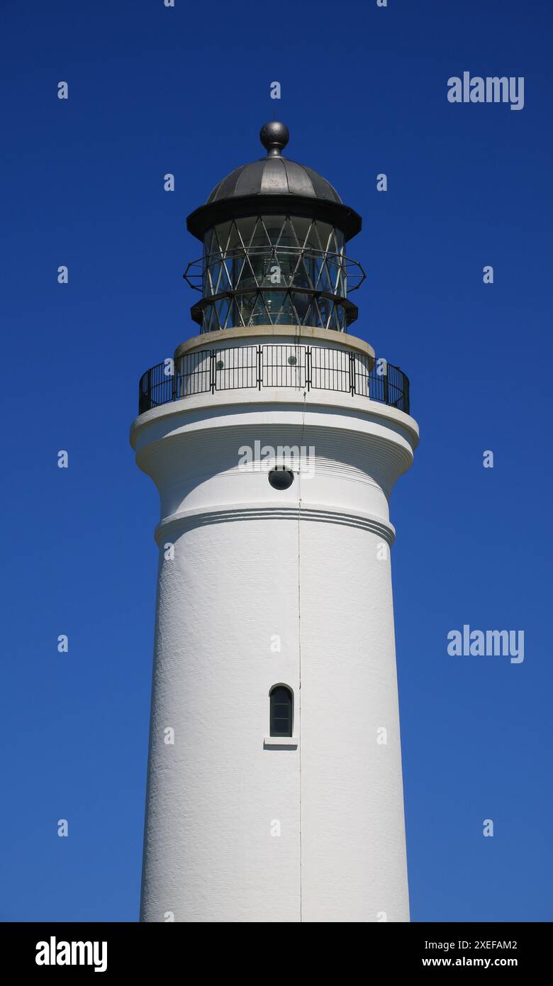 Balise du Hirtshals Fyr, phare au Danemark. Banque D'Images