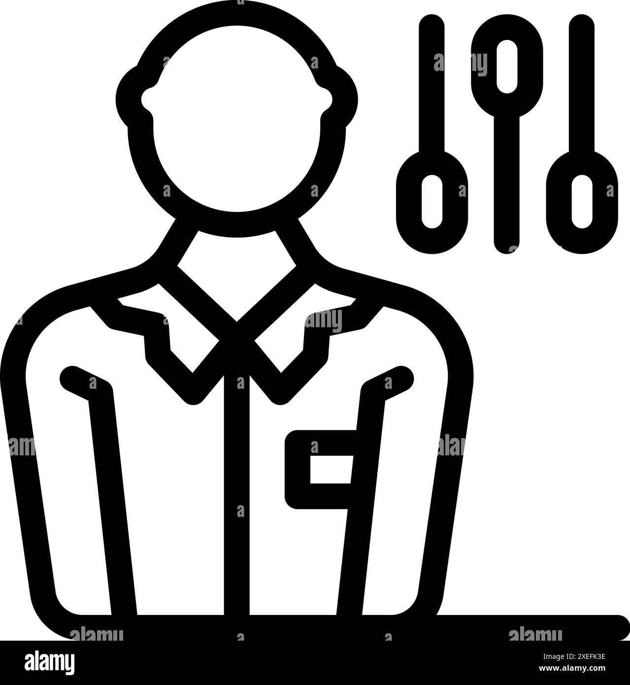 Icône de ligne d'un technicien du son ajustant les niveaux sur une console de mixage de studio Illustration de Vecteur