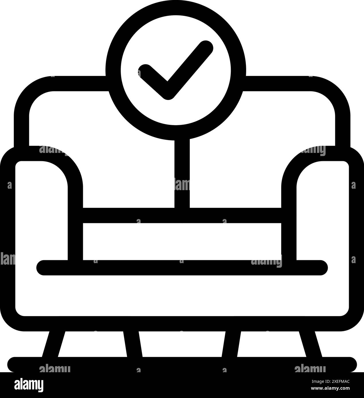 Cette icône représente l'assemblage réussi d'un meuble, tel qu'un canapé Illustration de Vecteur
