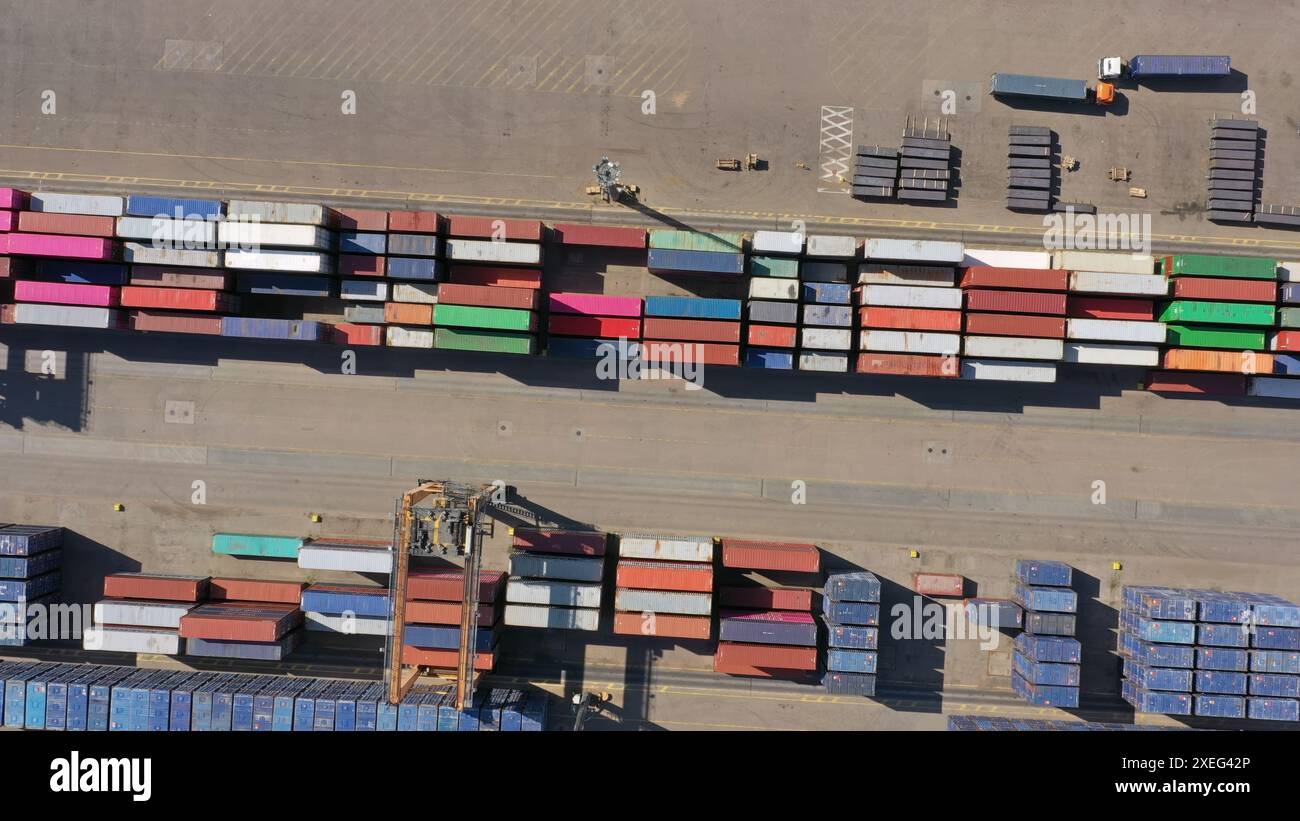 Vue aérienne du terminal de chargement Banque D'Images