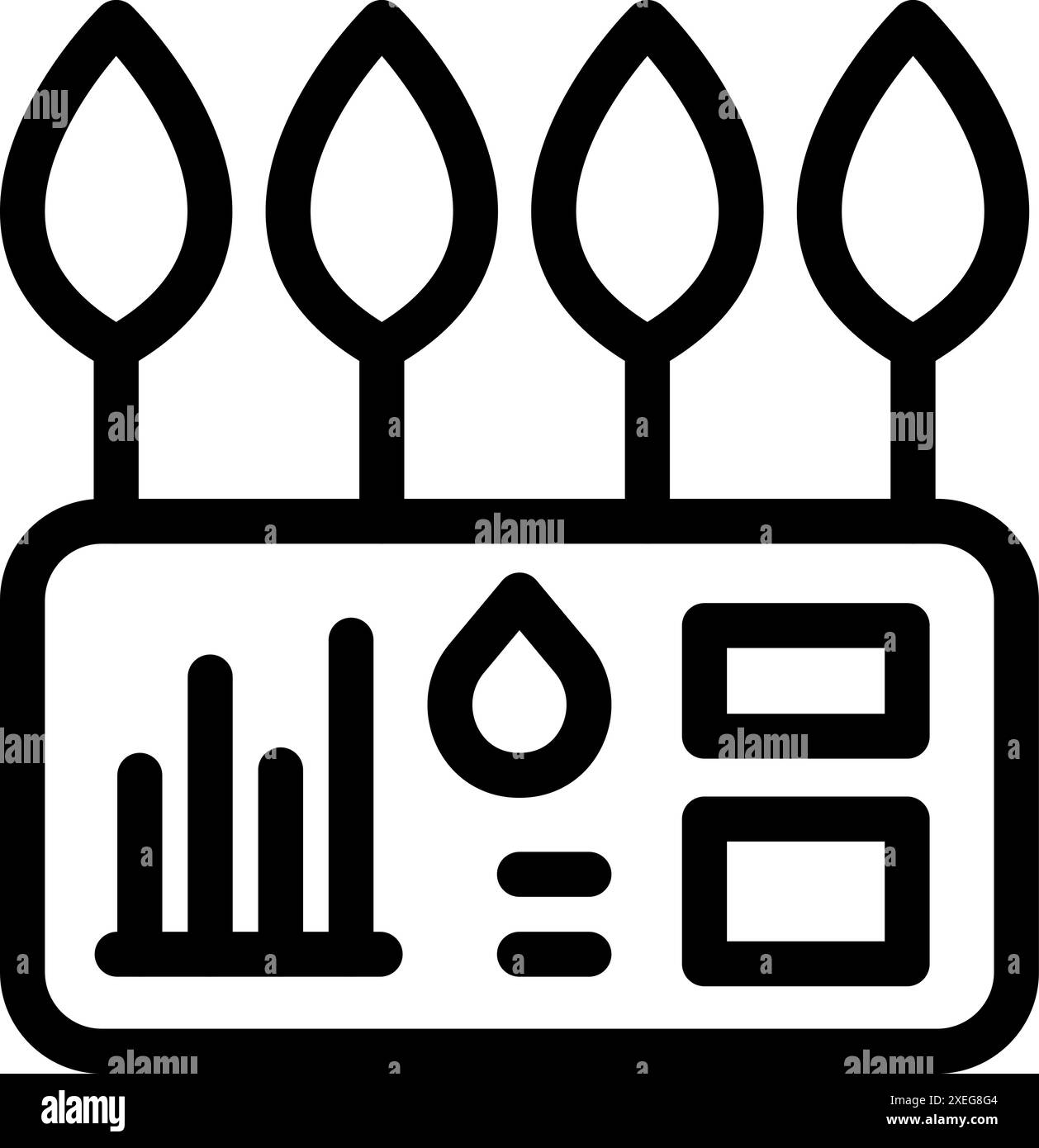 Icône de la technologie de ferme intelligente surveillant les données de l'usine et de l'eau Illustration de Vecteur