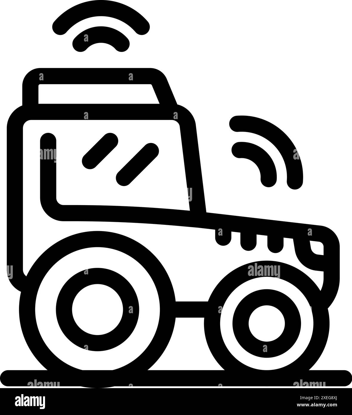 Tracteur agricole intelligent utilisant le système de navigation gps pour travailler de manière autonome Illustration de Vecteur