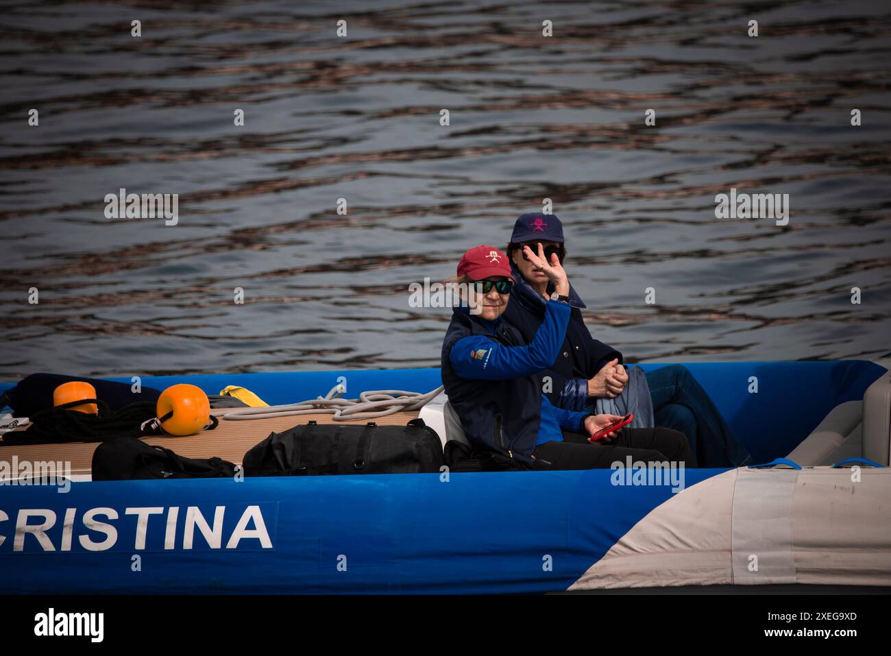 Sanxenxo, Pontevedra, Espagne. 15 mars, Infante espagnole Elena sur le hors-bord 'Cristina' naviguant avec le roi. Crédit : Xan Gasalla/Alamy Live News Banque D'Images