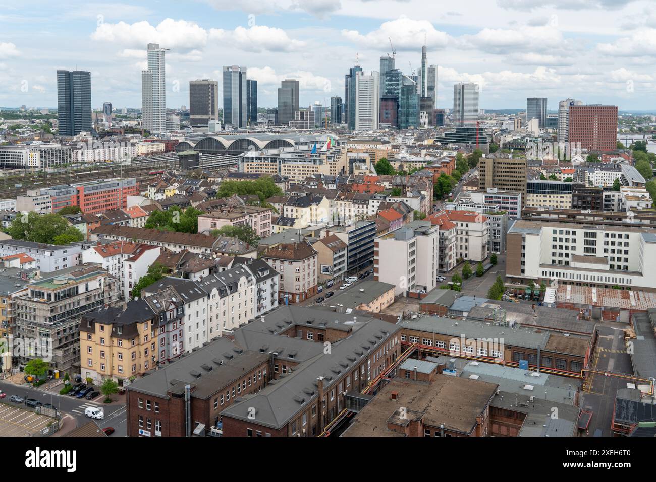Vue de l'ouest sur les gratte-ciel de Francfort Banque D'Images