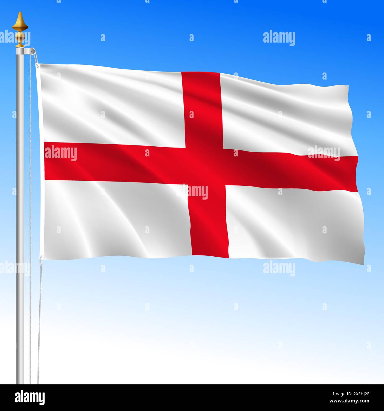 Angleterre, drapeau officiel de l'ondulation régionale, Royaume-Uni, illustration vectorielle Illustration de Vecteur