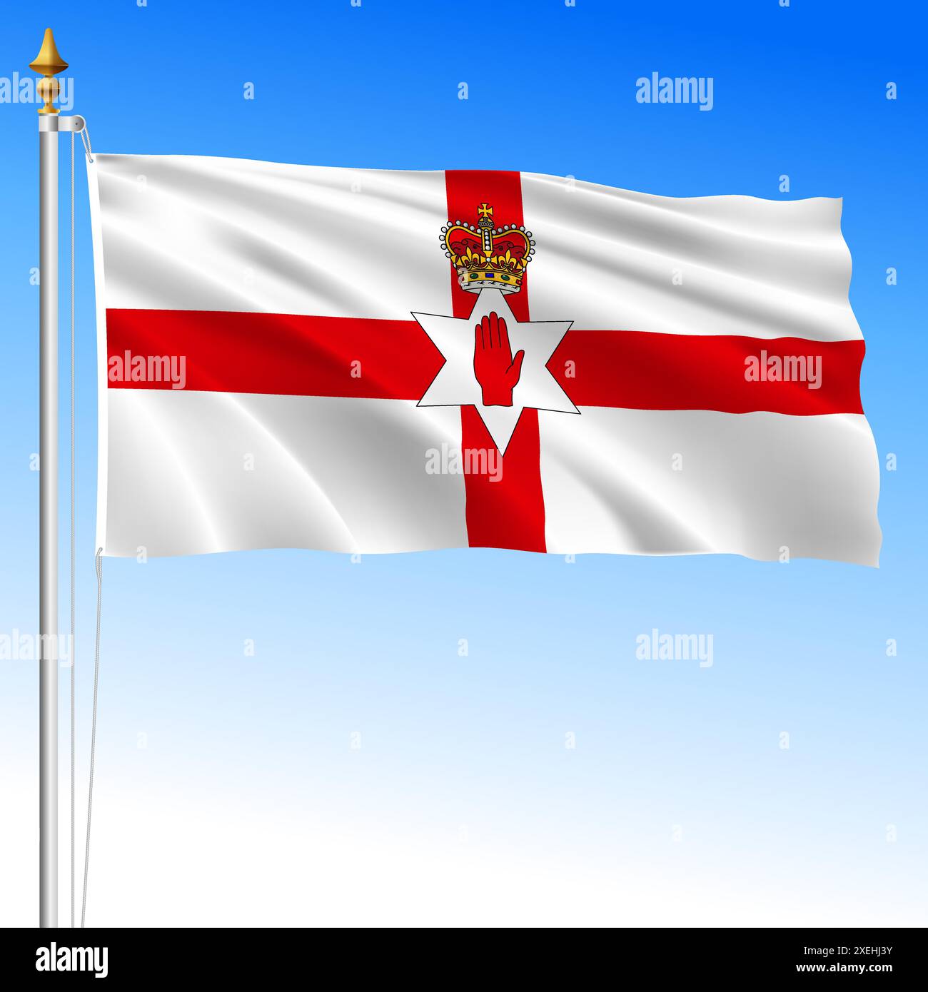 Irlande du Nord, Ulster agitant drapeau, Royaume-Uni, illustration vectorielle Illustration de Vecteur