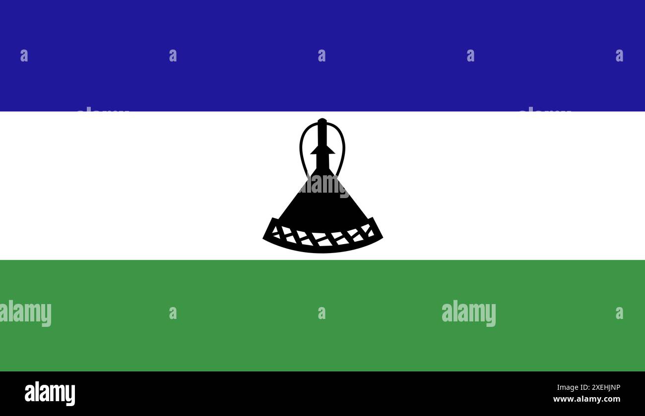 LESOTHO Flag, couleur officielle, drapeau national, symbole de nation, gouvernement, vecteur de drapeau, illustration de drapeau, drapeau isolé Illustration de Vecteur