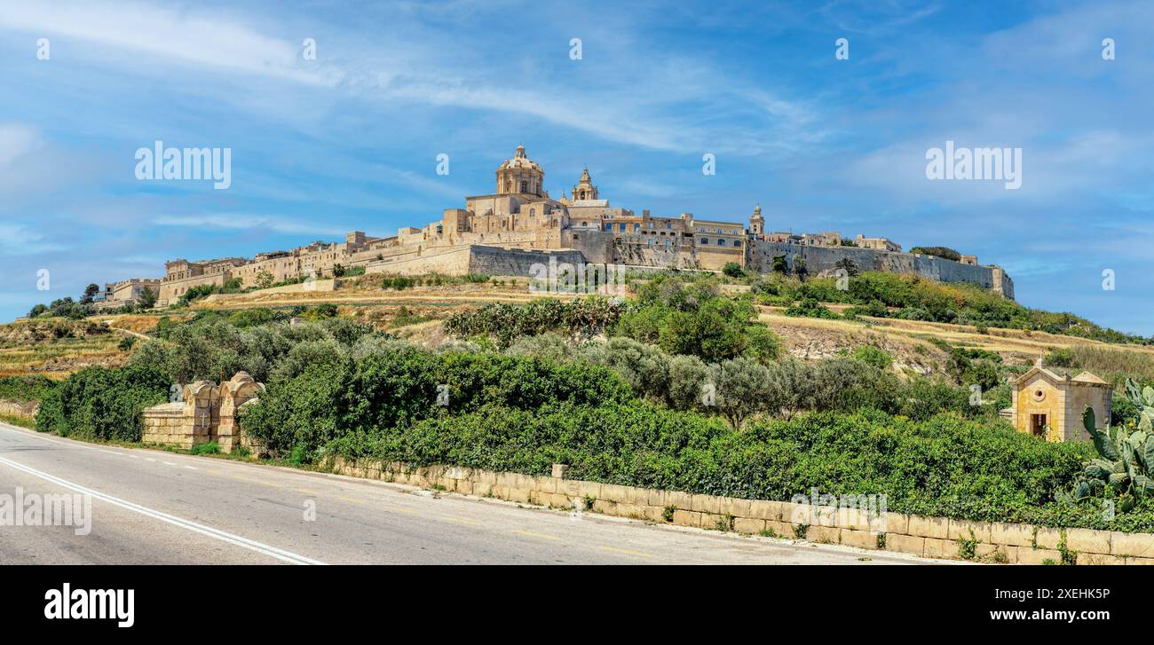 Majestueuses fortifications de Mdina, la ville silencieuse. Malte Banque D'Images