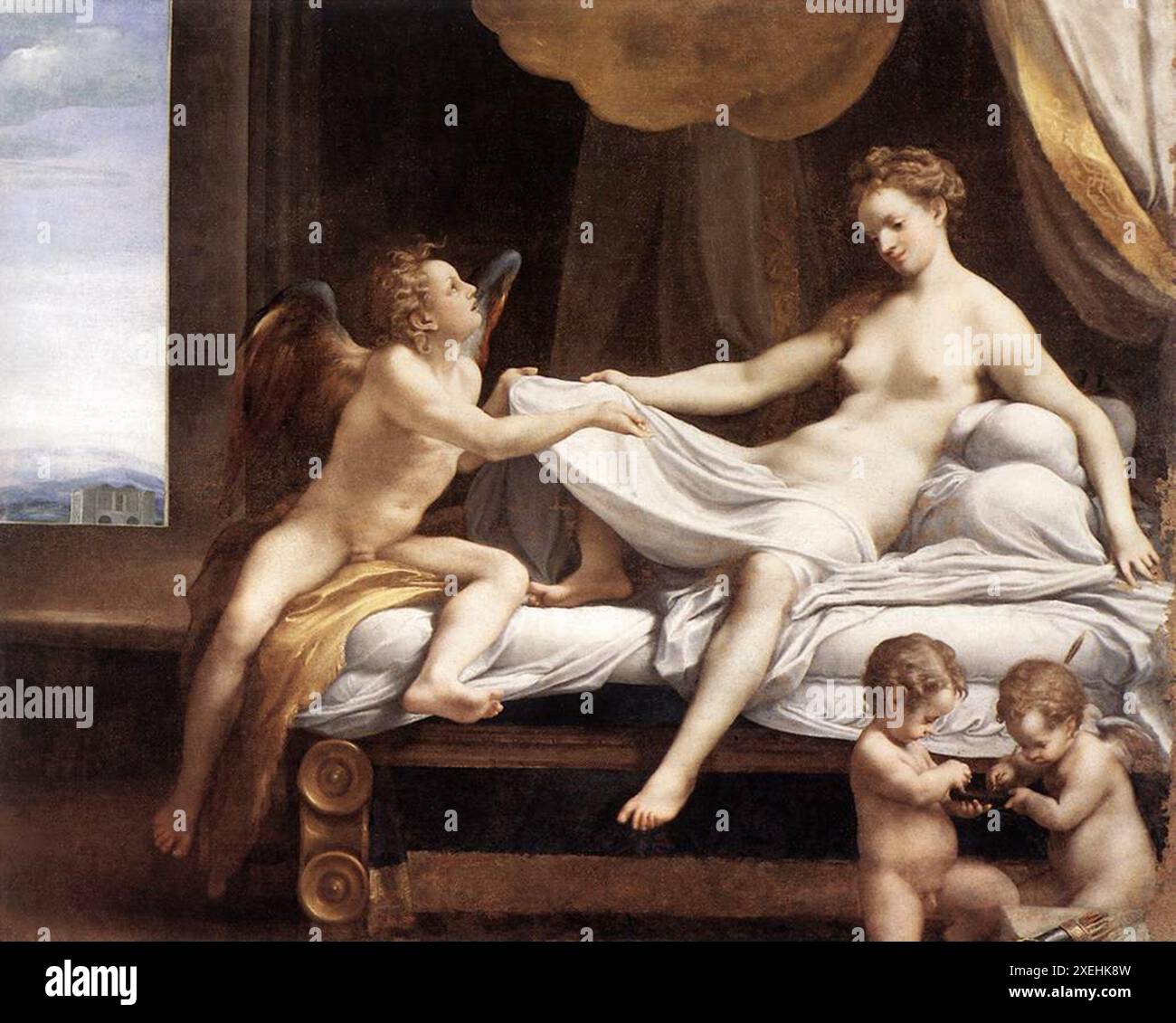 Antonio da Correggio - Danae la peinture représente la figure mythologique grecque Danae Banque D'Images