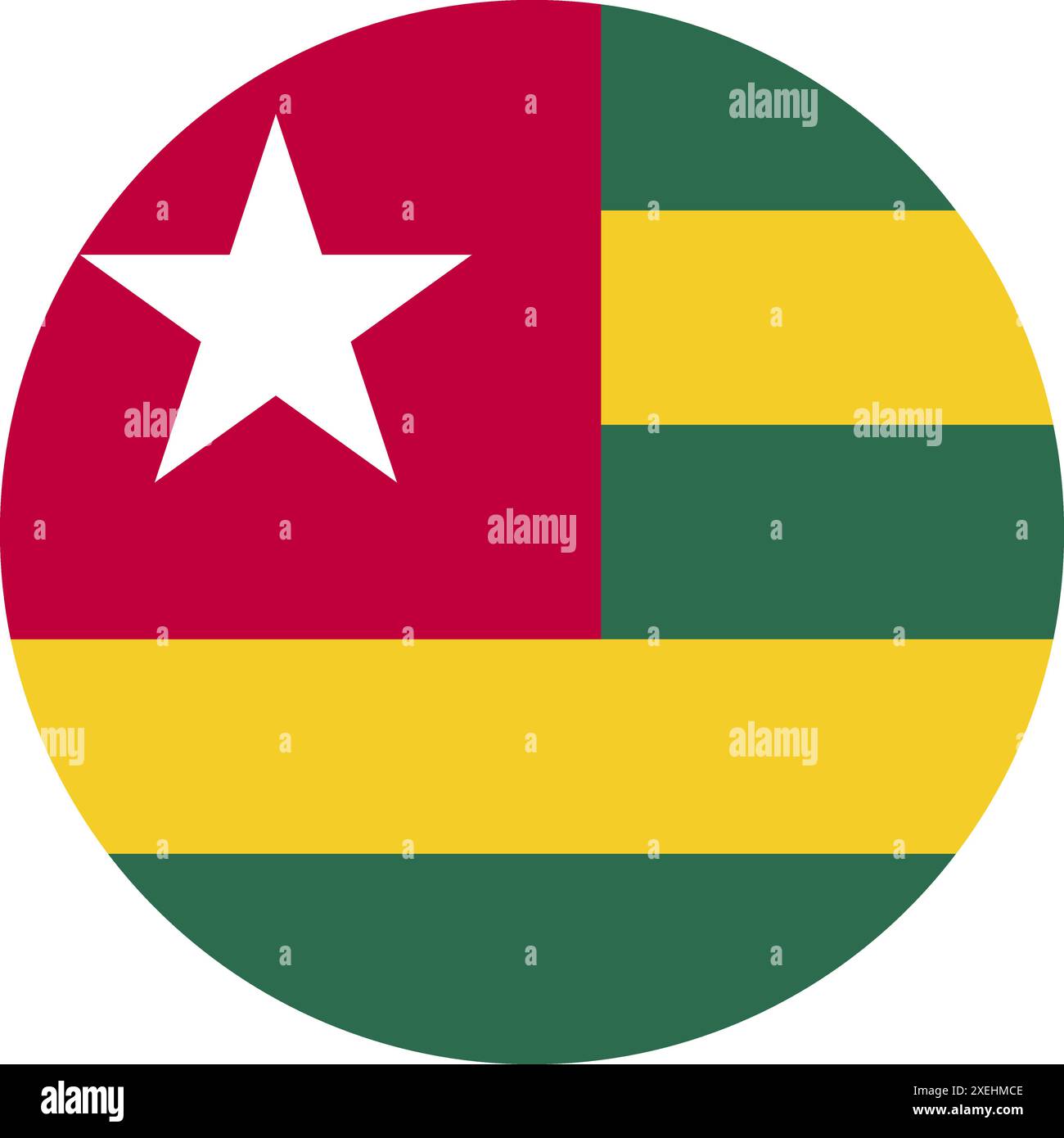 TOGO Flag in circle illustration vectorielle, couleur officielle, drapeau national, symbole de nation, gouvernement, vecteur, illustration, drapeau isolé Illustration de Vecteur