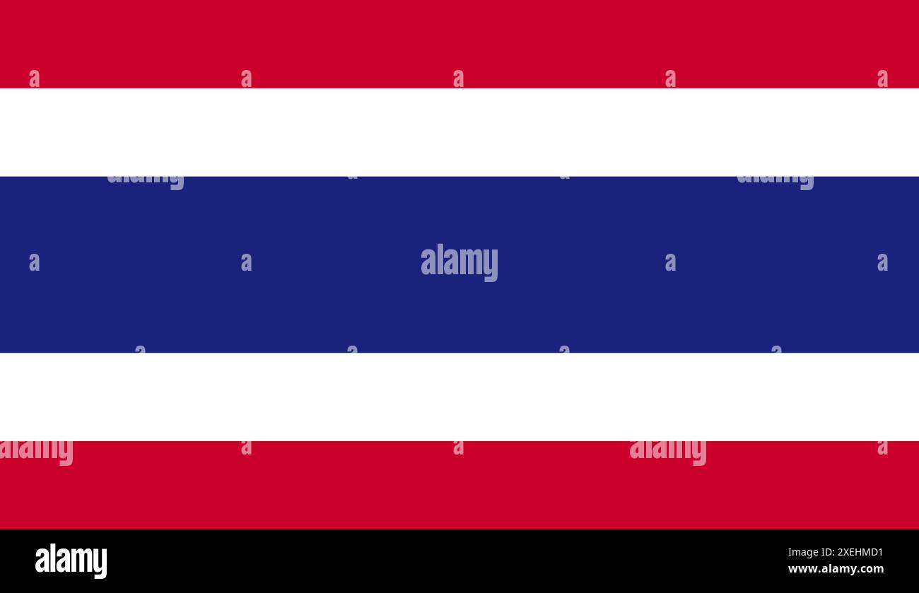 Illustration vectorielle THAILAND Flag, couleur officielle, drapeau national, symbole de nation, gouvernement, vecteur, illustration, drapeau isolé Illustration de Vecteur
